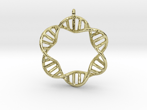 DNA Round Pendant in 18k Gold