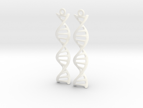 DNA Earrings in White Processed Versatile Plastic