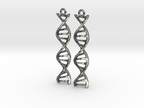 DNA Earrings in Polished Silver