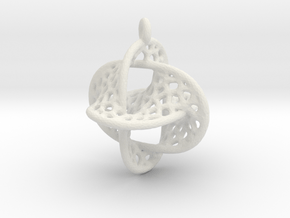 Voronoi Borromean Pendant (Earrings) in White Natural Versatile Plastic