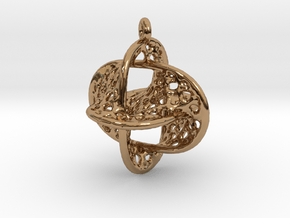 Voronoi Borromean Pendant (Earrings) in Polished Brass