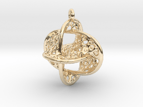 Voronoi Borromean Pendant (Earrings) in 14k Gold Plated Brass