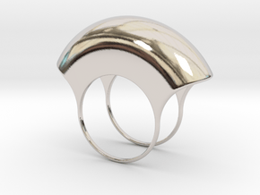 Lid for Pillbox Ring - size 10 in Rhodium Plated Brass