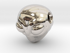Reversible Alien head pendant in Platinum