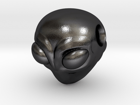Reversible Alien head pendant in Polished and Bronzed Black Steel