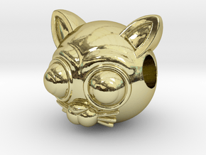 Reversible Cat head pendant in 18k Gold