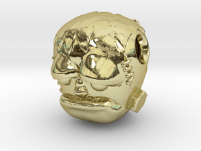 Reversible Frankenstein head pendant in 18k Gold Plated Brass