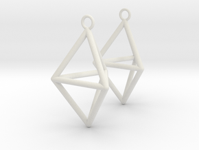Pyramid triangle earrings type 3 in White Natural Versatile Plastic