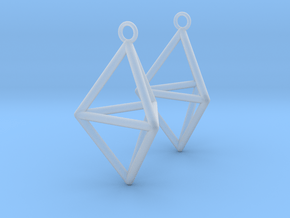 Pyramid triangle earrings type 3 in Tan Fine Detail Plastic