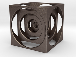 Turners Cube in Polished Bronzed Silver Steel