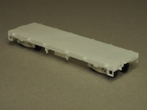 HOn3 25ft Flatcar, without stakes in White Natural Versatile Plastic