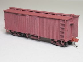 HOn3 25 foot Boxcar [without roof] in White Natural Versatile Plastic