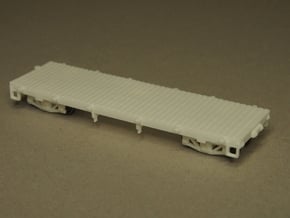 HOn30 25 foot Flatcar without stakes in White Natural Versatile Plastic