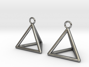 Pyramid triangle earrings in Polished Silver
