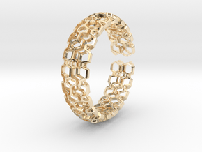 HQ Bracelet, Medium Size, d=65mm. Strong, Bold, Un in 14k Gold Plated Brass: Medium