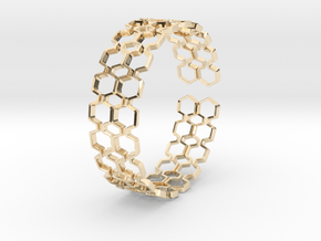 Honeyfull S Bracelet, Medium Size, 65mm in 14k Gold Plated Brass: Medium