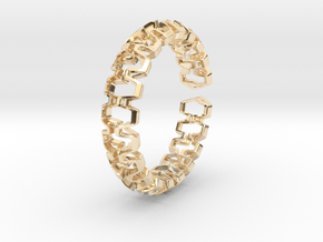 HD Bracelet, Medium Size, 65mm in 14k Gold Plated Brass: Medium