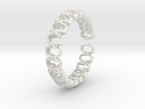 HD Bracelet, Medium Size, 65mm in White Natural Versatile Plastic: Medium