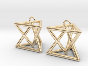 Pyramid triangle earrings type 7 in 14K Yellow Gold