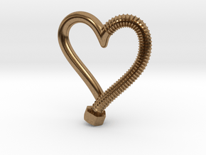 Heart-screw pendant in Natural Brass
