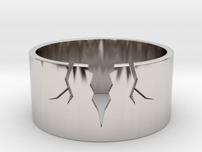 Earthquake ring size 9 in Rhodium Plated Brass