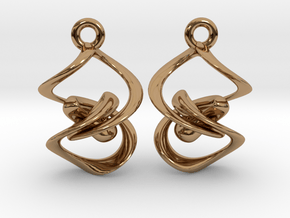 Vortex Flame Earring Set in Polished Brass