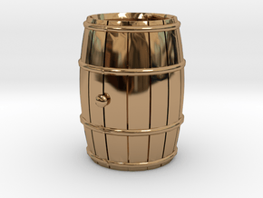 Wooden Barrel Wine Rundlet in Polished Brass