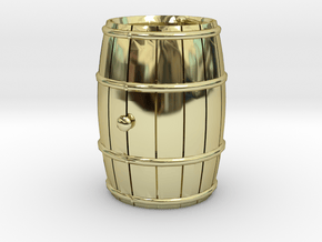 Wooden Barrel Wine Rundlet in 18k Gold