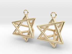 Pyramid triangle earrings type 8 in 14k Gold Plated Brass