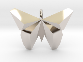 Origami Butterfly in Rhodium Plated Brass