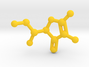 Vitamin C Molecule Pendant Keychain in Yellow Processed Versatile Plastic