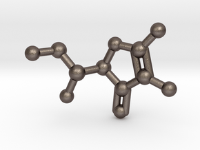 Vitamin C Molecule Pendant Keychain in Polished Bronzed Silver Steel