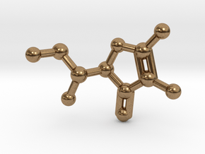 Vitamin C Molecule Pendant Keychain in Natural Brass