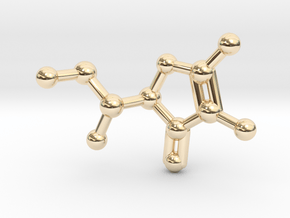 Vitamin C Molecule Pendant Keychain in 14k Gold Plated Brass