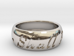 This Too Shall Pass ring size 12 in Rhodium Plated Brass