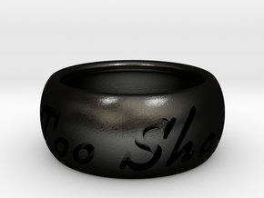 This Too Shall Pass ring size 6.5 in Matte Black Steel