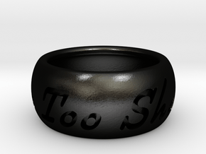 This Too Shall Pass ring size 6 in Matte Black Steel