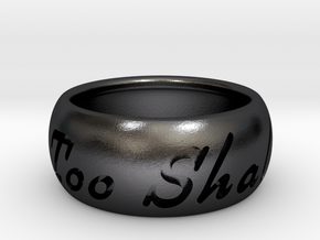 This Too Shall Pass ring size 7.5 in Polished and Bronzed Black Steel