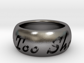 This Too Shall Pass ring size 4.5 in Polished Nickel Steel