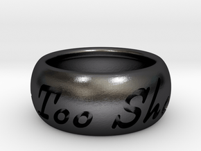 This Too Shall Pass ring size 4.5 in Polished and Bronzed Black Steel