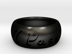 This Too Shall Pass ring size 7 in Matte Black Steel