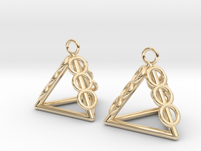 Pyramid triangle earrings serie 3 type 1 in 14K Yellow Gold