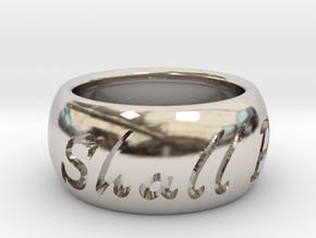 This Too Shall Pass ring size 5 in Rhodium Plated Brass