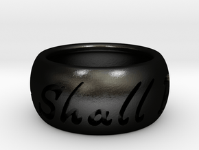 This Too Shall Pass ring size 5 in Matte Black Steel