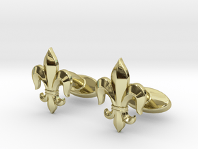 Fleur-de-lis Cufflinks in 18k Gold Plated Brass