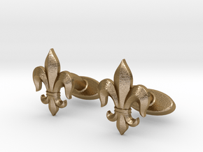 Fleur-de-lis Cufflinks in Polished Gold Steel