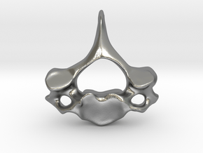 Cervical Neck Vertebra from a Human in Natural Silver