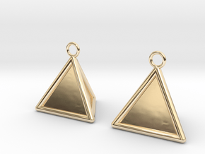 Pyramid triangle earrings type 16 in 14k Gold Plated Brass