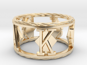Royal Flush Diamonds Ring in 14k Gold Plated Brass: 8 / 56.75