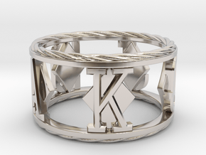 Royal Flush Diamonds Ring in Rhodium Plated Brass: 8 / 56.75
